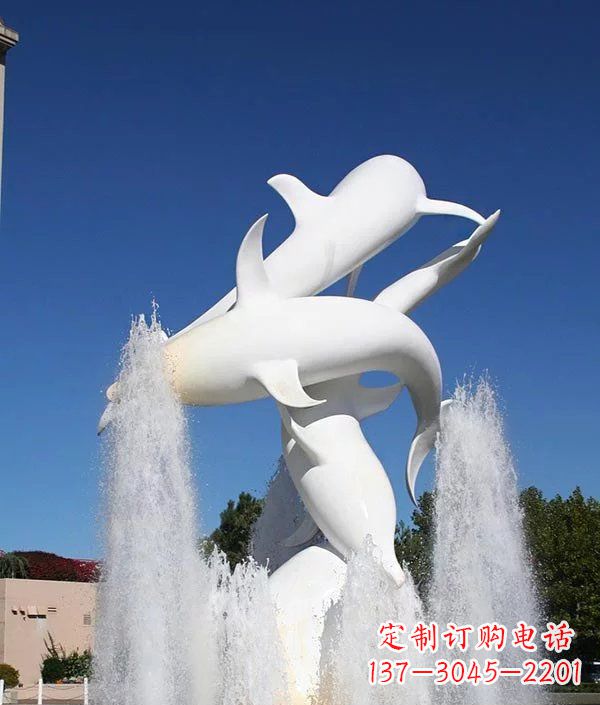 保定完美纪念,精致的不锈钢海豚雕塑