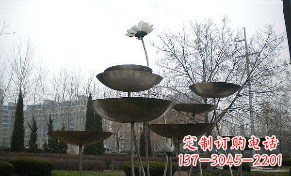 保定中领雕塑定制不锈钢荷花景观雕塑