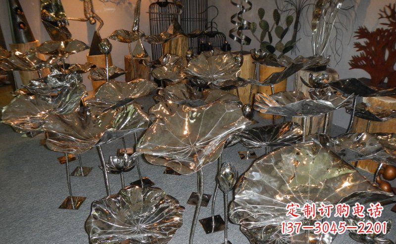 保定抛光不锈钢荷叶雕塑