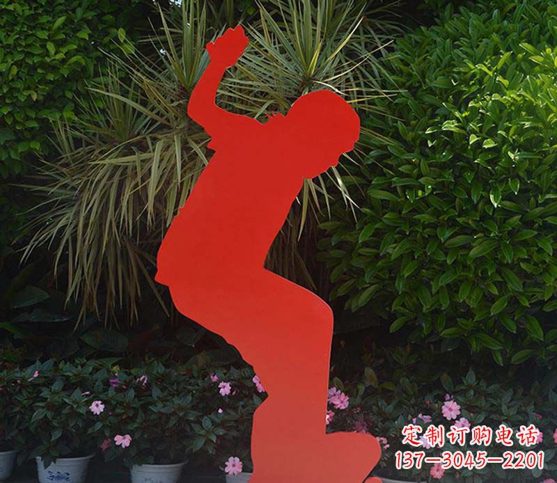 保定不锈钢男孩滑板雕塑