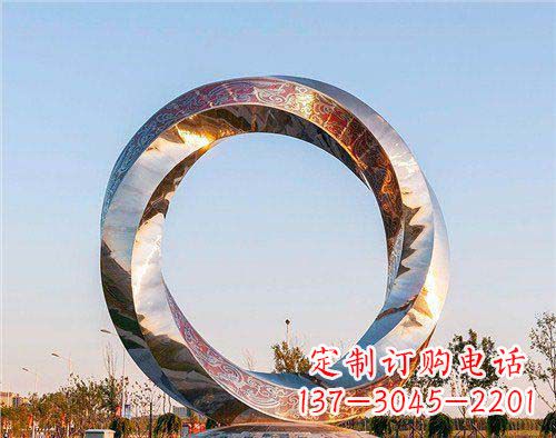保定精美的不锈钢圆环景观雕塑