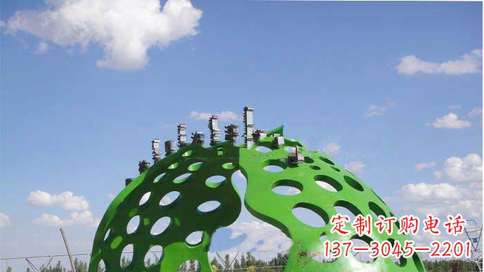 保定公园不锈钢镂空半圆拱门雕塑