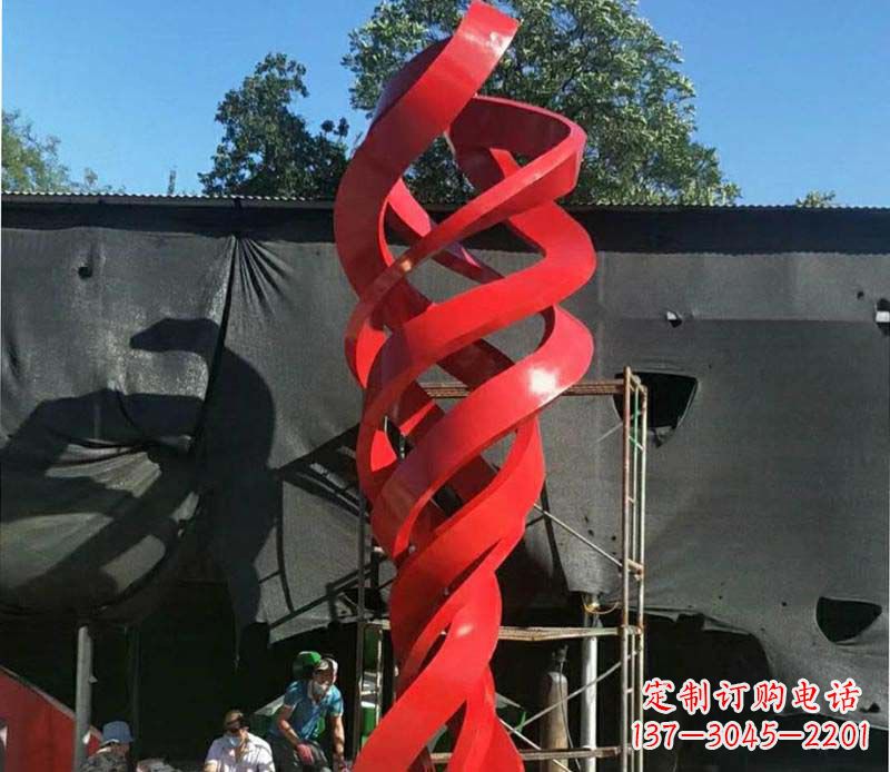 保定高端不锈钢螺旋飘带景观雕塑