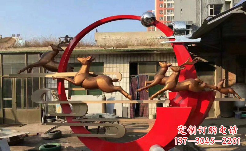 保定梅花鹿不锈钢雕塑引人瞩目的审美观赏