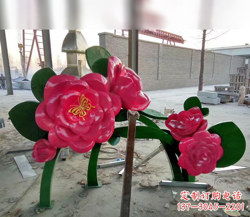 保定中领雕塑花朵般精美的不锈钢牡丹雕塑