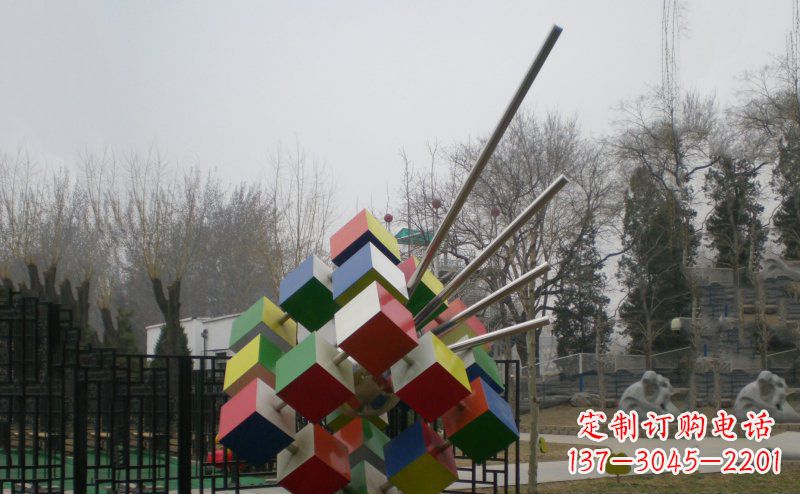 保定不锈钢魔方雕塑,玩转您的公园