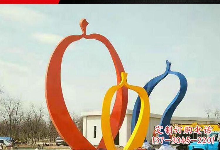 保定金光闪耀,果实成熟——不锈钢苹果雕塑