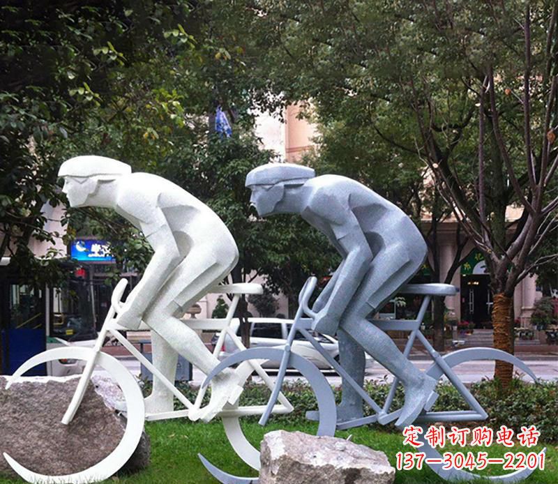 保定装饰型不锈钢骑自行车雕塑