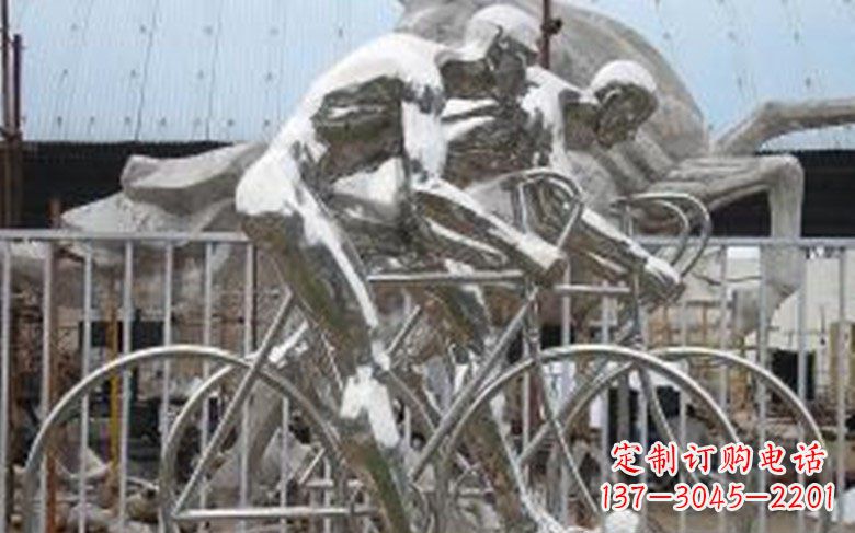 保定铸造不锈钢骑自行车景观雕塑
