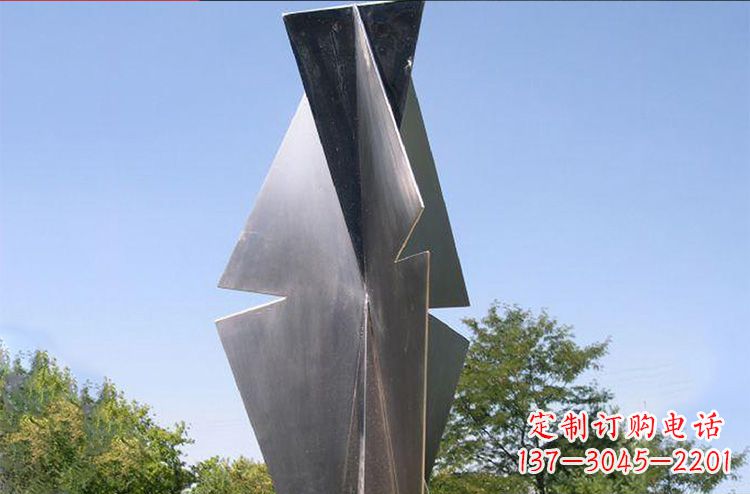 保定不锈钢树叶雕塑更新公园景观