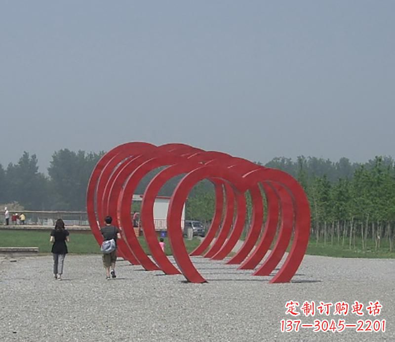 保定不锈钢心形拱门雕塑