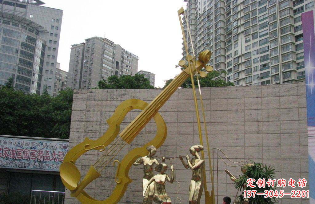保定不锈钢演奏大提琴雕塑
