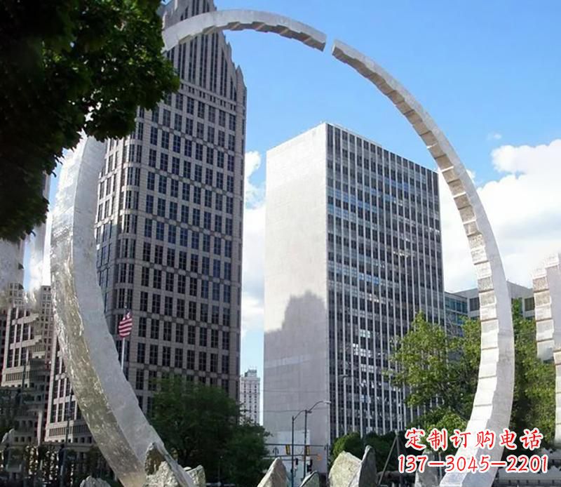 保定金属圆环景观雕塑