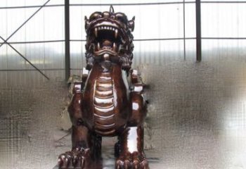 保定来自古老文化的獬豸铜雕
