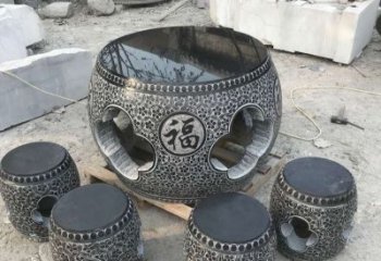 保定特大型福字桌凳石雕