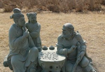 保定八仙下棋铜雕塑