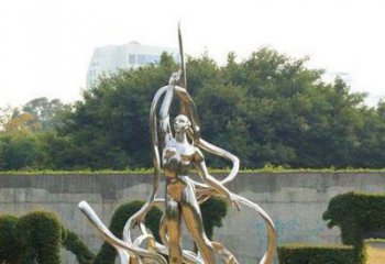 保定跳丝带魅力少女铜雕