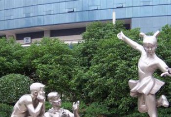 保定优质不锈钢学生人物雕塑