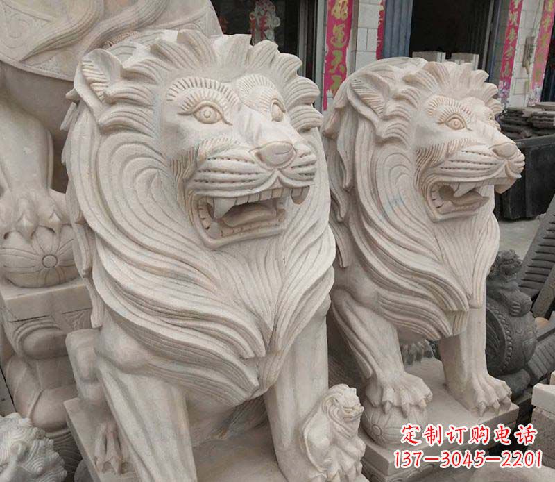保定西洋狮石雕动物雕塑