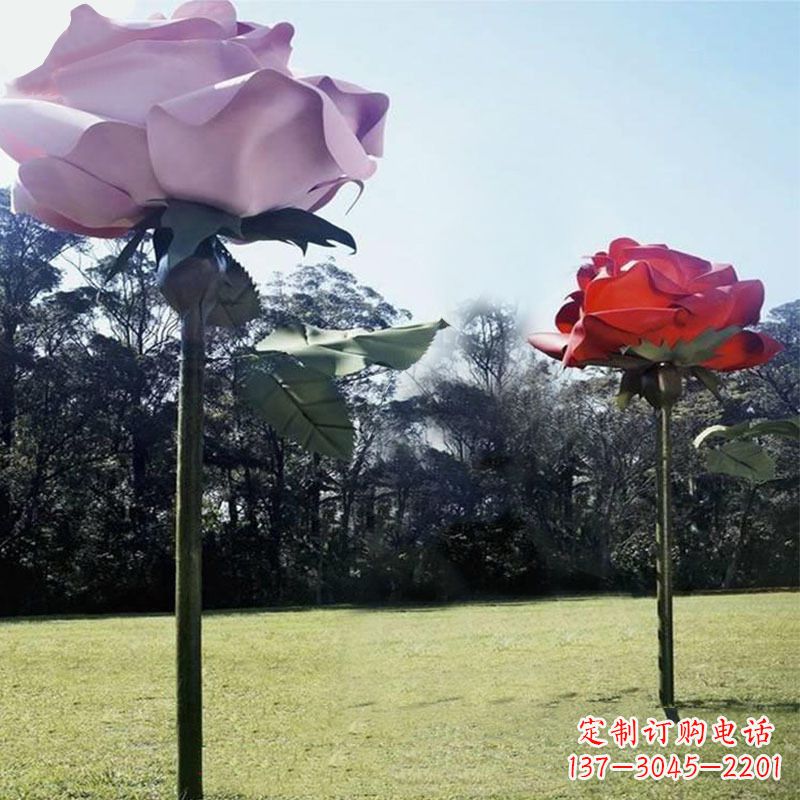 保定精美不锈钢雕刻玫瑰花雕塑