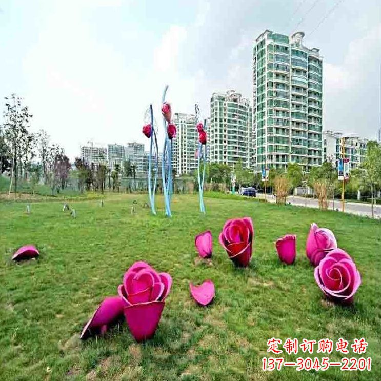 保定中领雕塑不锈钢玫瑰雕塑
