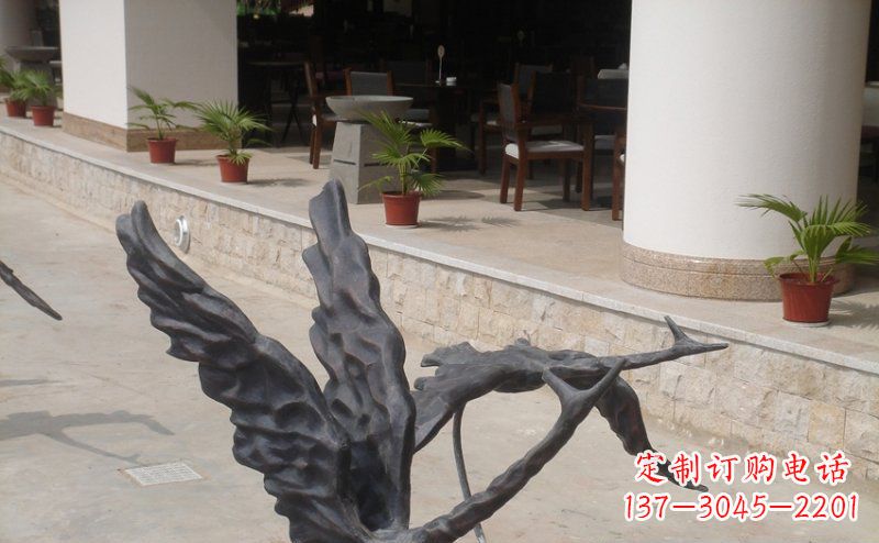 保定公园抽象大雁动物铜雕