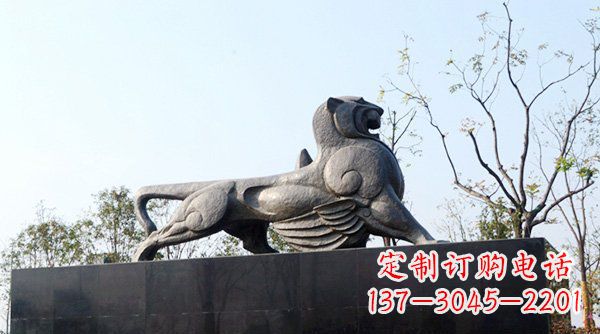保定公园抽象狮子动物铜雕