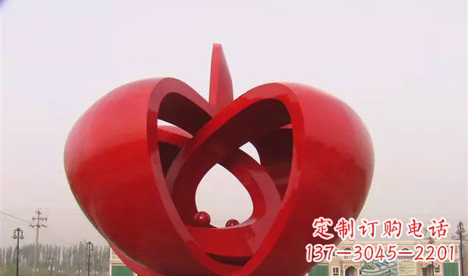 保定公园抽象水果不锈钢雕塑