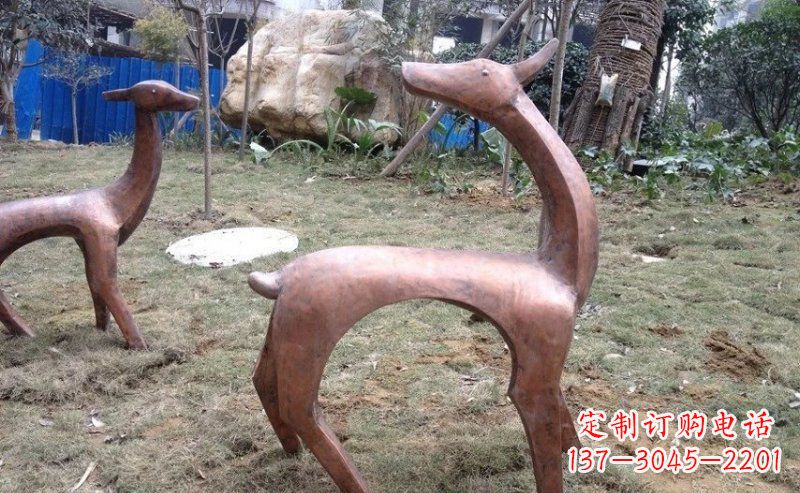 保定室外铜鹿雕塑