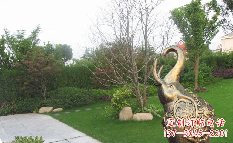 保定公园抽象小象动物铜雕