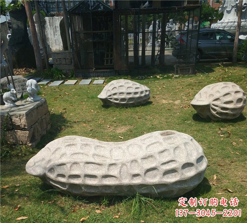 保定精美大理石花生雕塑