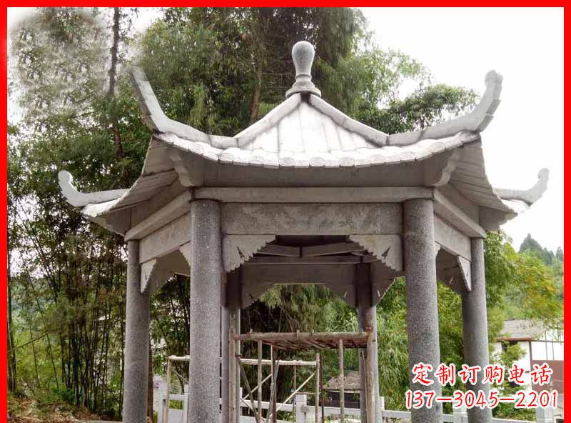 保定复古公园石凉亭雕塑