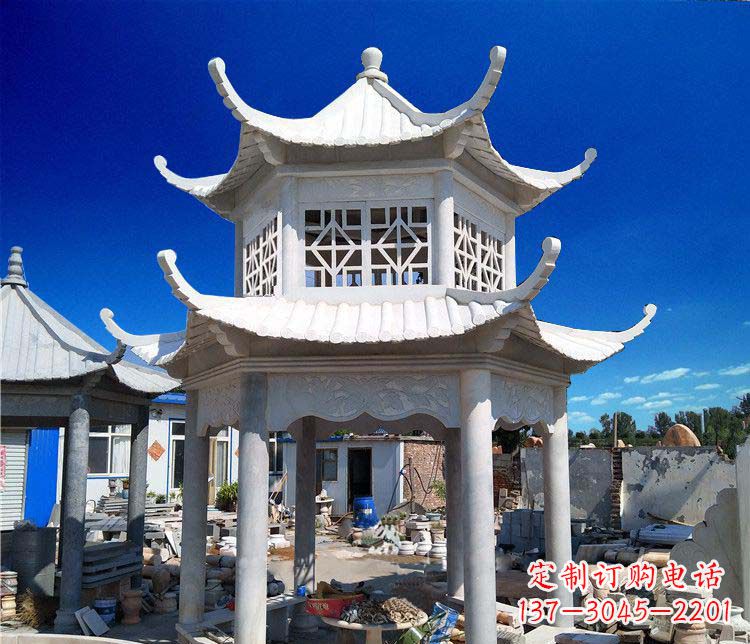 保定大理石双层凉亭雕塑
