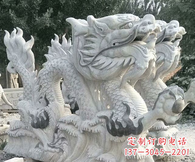 保定优雅古典大理石生肖龙雕塑