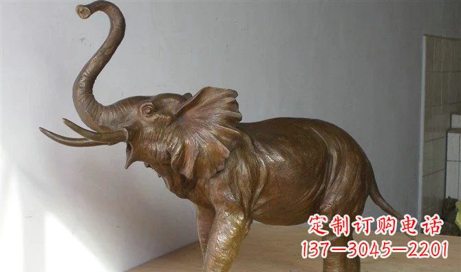保定公园大象招财动物铜雕 (3)