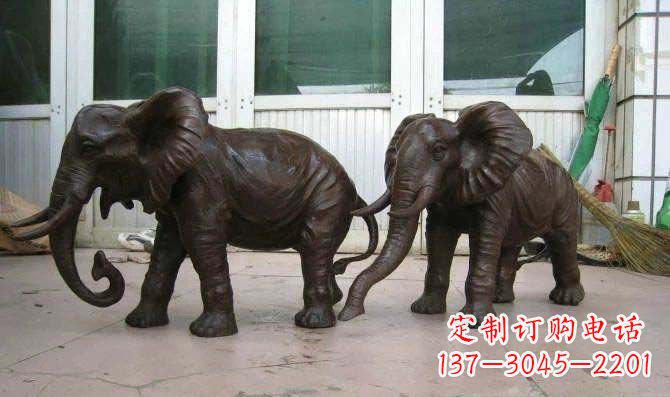 保定公园大象招财动物铜雕