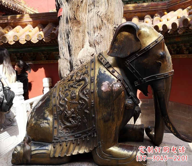 保定公园动物大象铜雕