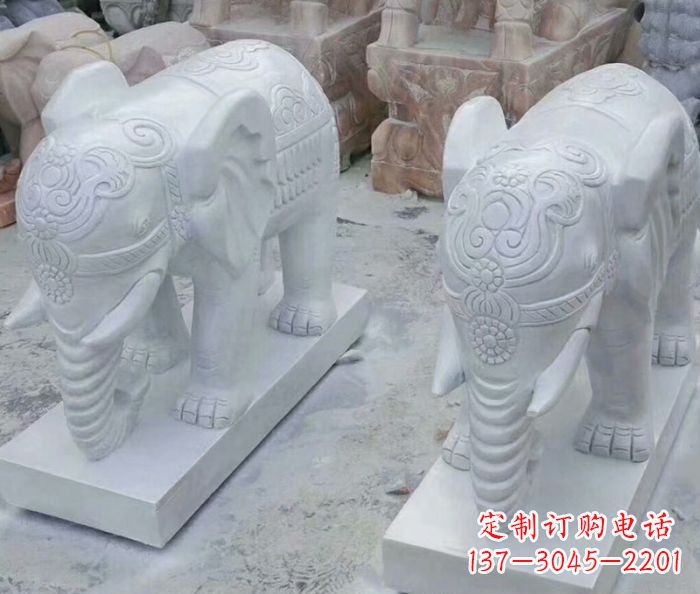 保定高雅雕塑招财石雕大象