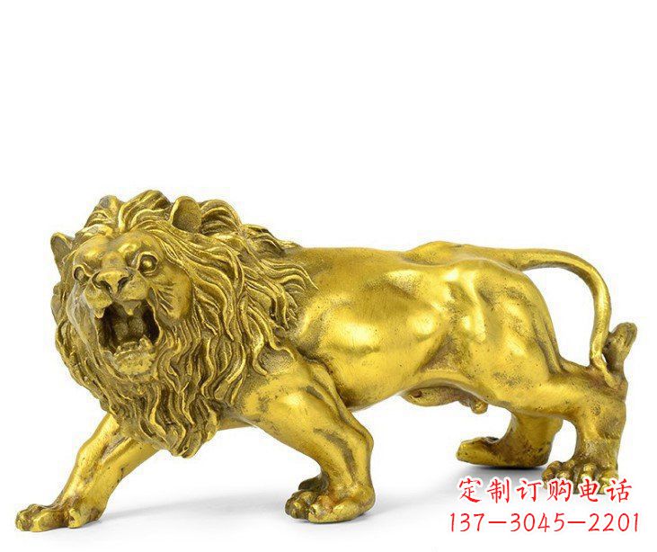 保定黄铜鎏金狮子雕塑——象征力量的艺术精品