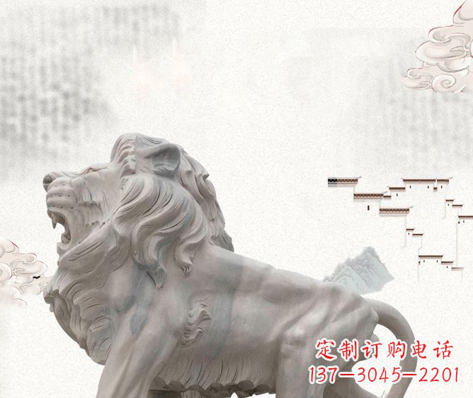 保定公园动物欧式石狮子雕塑