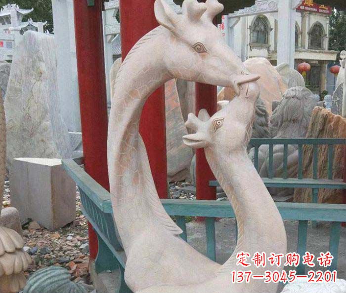 保定中领雕塑-母子鹿动物石雕
