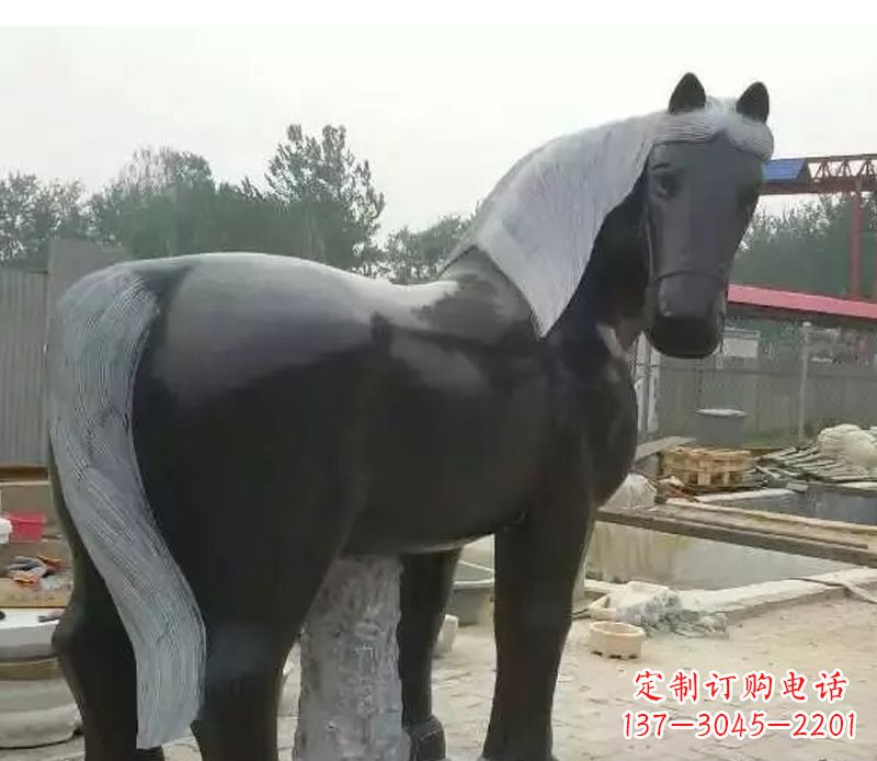 保定公园动物小马石雕