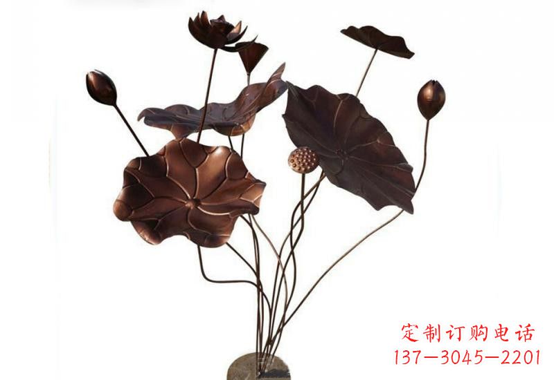 保定传承经典,锻铜荷花雕塑