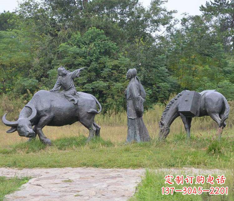 保定杜牧小品铜雕精致雕刻,传递出朴实之美