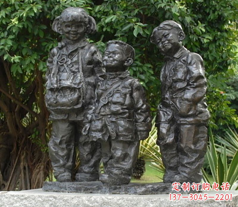 保定中领雕塑可爱儿童铜雕欣赏