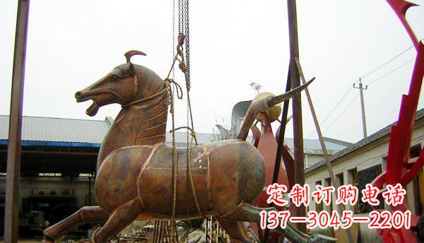 保定公园仿古马动物铜雕