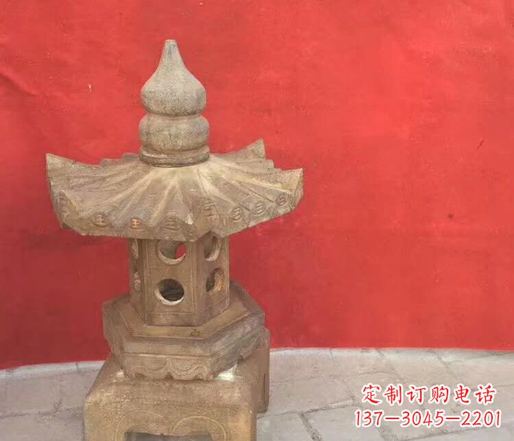 保定公园仿古石灯石雕