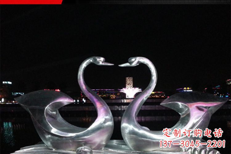 保定中领雕塑定制不锈钢仙鹤雕塑