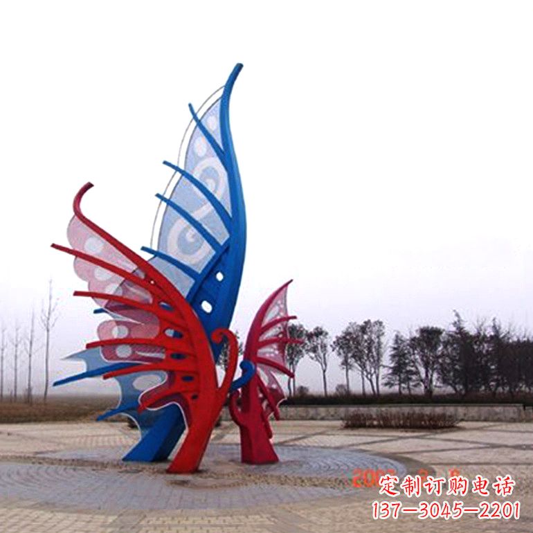 保定公园广场不锈钢景观蝴蝶景观雕塑
