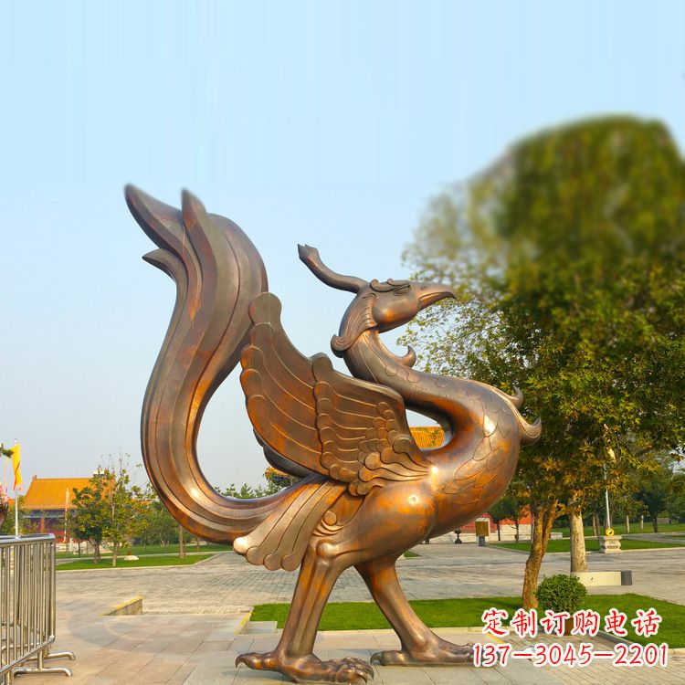 保定公园广场四灵之朱雀纯铜铸造雕塑